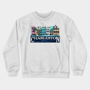 Charleston, South Carolina Rainbow Row Crewneck Sweatshirt